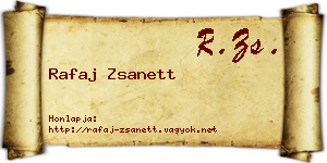 Rafaj Zsanett névjegykártya